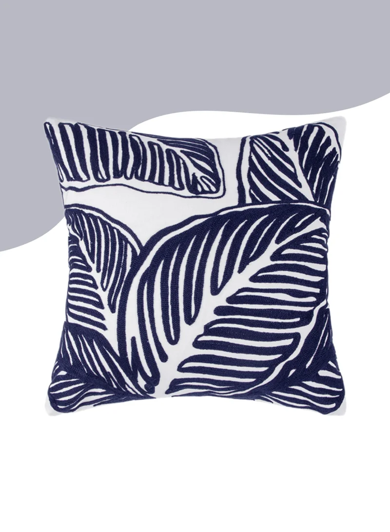 Donetella Decorative Embroidered Cushion Cover blue/White 45x45Cm (Without Filler)