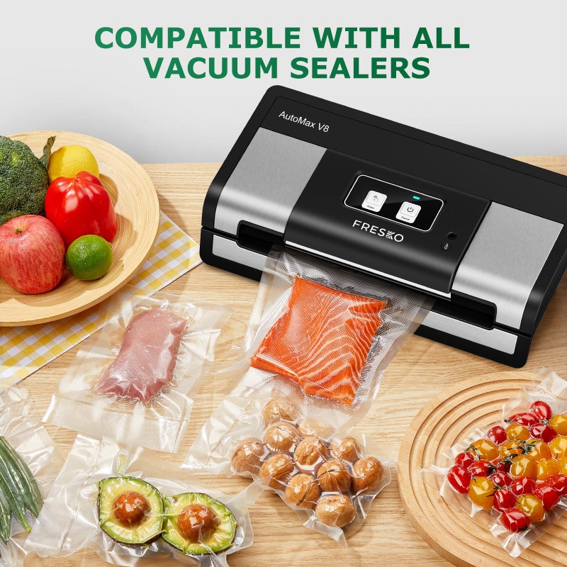 FRESKO 8"x20' Vacuum Sealer Bags for Food, 2 Rolls Customized Size Storage Bags with BPA Free, Heavy Duty Food Bags for Meal Prep and Sous Vide Cooking - Image 5