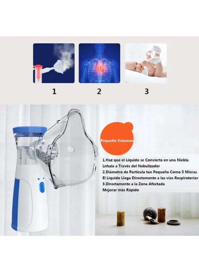 Handheld Mini Steam Inhaler - Portable Mesh Nebulizer for Adults & Kids - High Precision Atomization for Home & Travel Use - Image 3