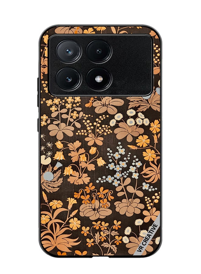 VR CREATIVE Protective Case Cover For Xiaomi Poco X6 Pro Brownie Flower Design Multicolour - Image 1