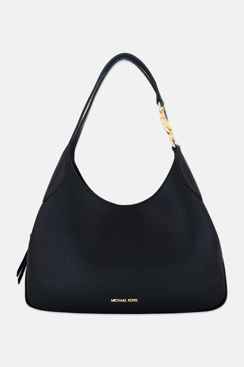 Michael Kors Women Brand Logo Hobo Bag 26 H x 36 L x 11 W cm, Black  - Image 1