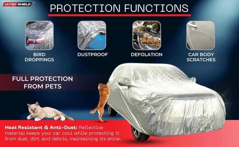 ULTRA SHIELD Magic Silver Series 100% Waterproof Car Body Cover for Range Rover Vogue with Mirror Pockets | Triple Stitched, Elastic, Custom Fit, Heat Resistant, Anti-Dust, All-Weather Cover - Image 5