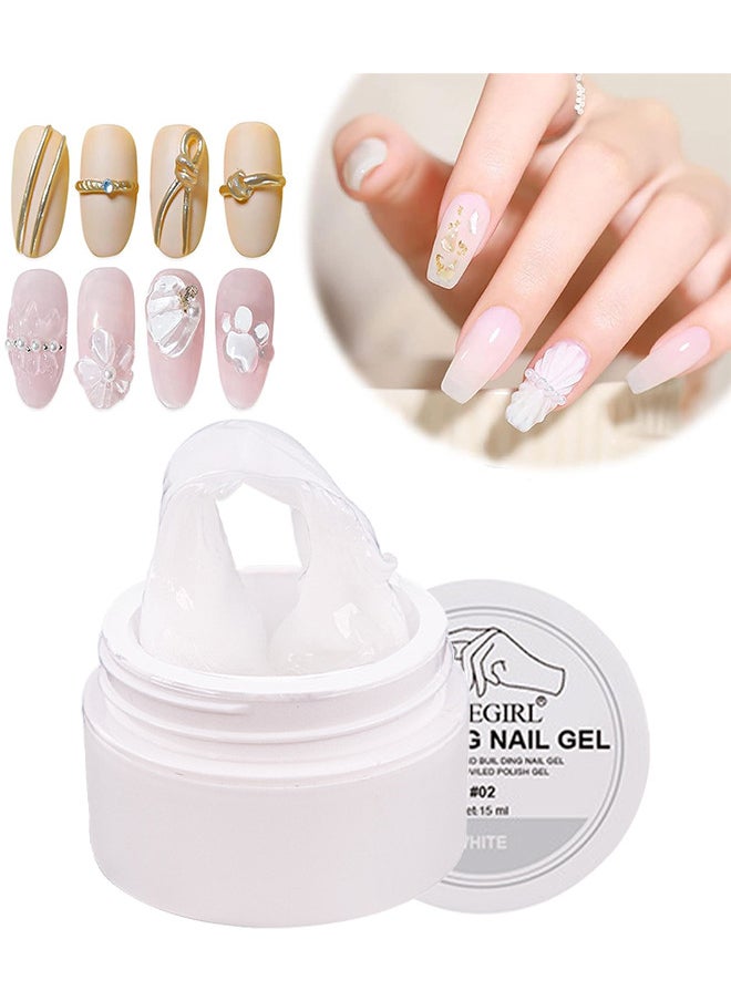LIMEGIRL Nail Sculpting Gel, Solid Sculpture Builder Gel For Nails, Non-Sticky Hand Solid Builder Gel, Upgrade Hard Nail Extension Gel, 3D Sculpting Gel For Nail Art Design Salon Nail Art (White Color)  - Image 1