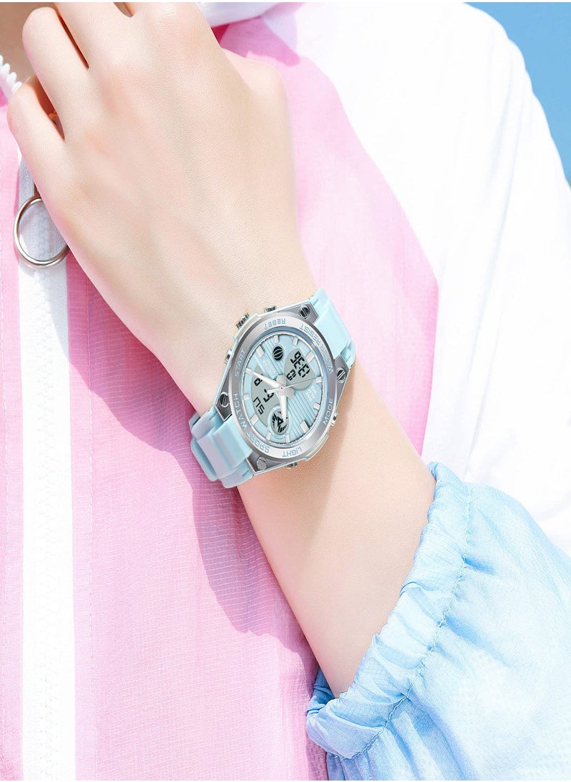 SYOSI - Digital Watch for Women,  Ladies Outdoor Waterproof Sports Watch, Dual Time Date LED Luminous Back Light Week Alarm Stopwatch Wrist Watches, Fashion Movement Analog-Digital Display Watches - Image 1