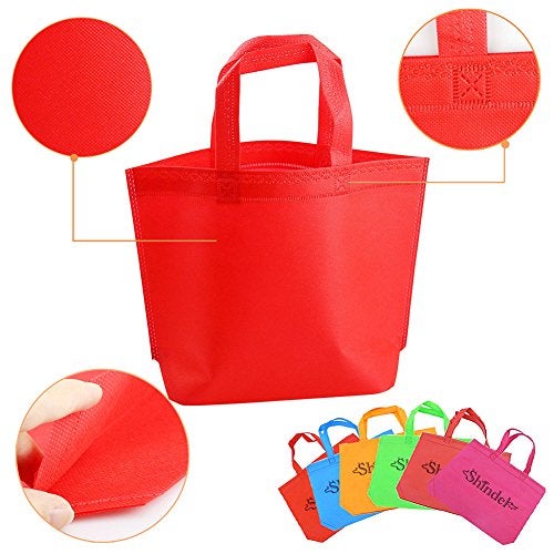 Shindel 24 Pack Reusable Gift Bag with Handles, 13" Goodie Treat Bags 8 Colors for Birthday Party Favors, Wedding, Baby Shower - Image 3