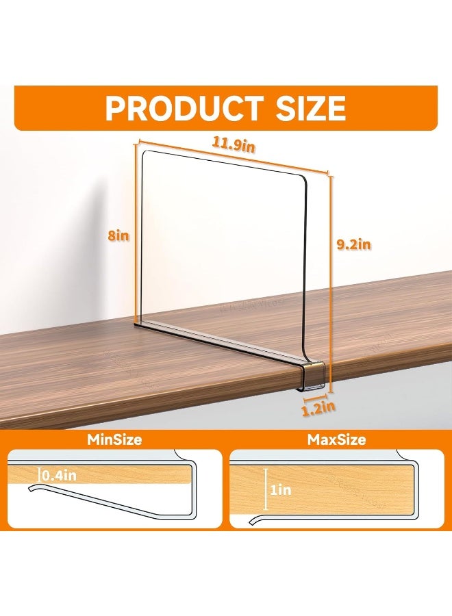 Cq acrylic 2PCS Multifunction Acrylic Shelf Dividers, Closets Shelf and Closet Separator for Wood Closet, Only Need to Slide to Adjust The Appropriate Distance - Image 2