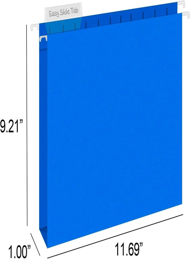 HERKKA Extra Capacity Hanging File Folders, 60 Pack Reinforced Letter Size Hanging Folders with Heavy Duty 1 Inch Expansion, Designed for Bulky Files, Medical Charts, Adjustable Tabs, Assorted Colors - Image 2