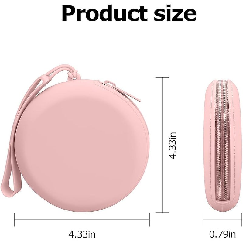 Woyinger Suitable for AirPods Charging Case Cover Holder, Tech Pouch Organizer for Accessories with Cable Management, Earbud Case & Coin Purse Compartment for Travel, Pink - Image 2
