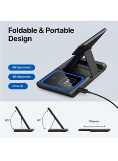 Wireless Charger 3 in 1 Wireless Charging Station Fast Wireless Charger Stand for Phone Charger 15 14 13 12 11 Pro Max XR XS 8 Plus Watch 8 7 6 5 4 3 2 SE for iPhone AirPods Pro 3 2 Black - pzsku/ZF9992773214732D13D2BZ/45/_/1711508423/17461b0c-7b78-487b-8f90-f664476c6ece