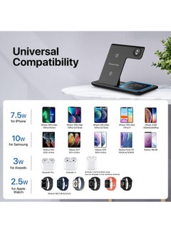 Wireless Charger 3 in 1 Wireless Charging Station Fast Wireless Charger Stand for Phone Charger 15 14 13 12 11 Pro Max XR XS 8 Plus Watch 8 7 6 5 4 3 2 SE for iPhone AirPods Pro 3 2 Black - pzsku/ZF9992773214732D13D2BZ/45/_/1711508423/ef01d191-a5f2-4096-8bfd-24f22035b194