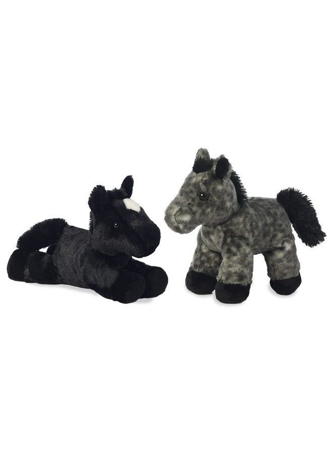Aurora World Mini Flopsie Plush Horses ; Storm & Beau 8 Bundle 8 Inches  - Image 1