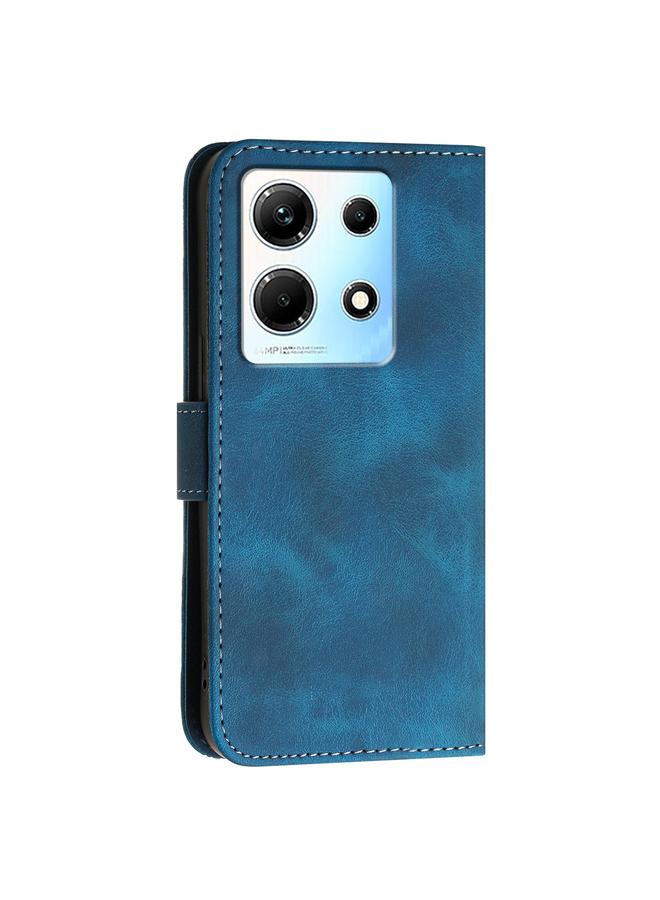 Zaboon Case For Infinix Note 30 4G Grid Butterfly Embossed Pattern Leather Phone Case with Lanyard - Image 3