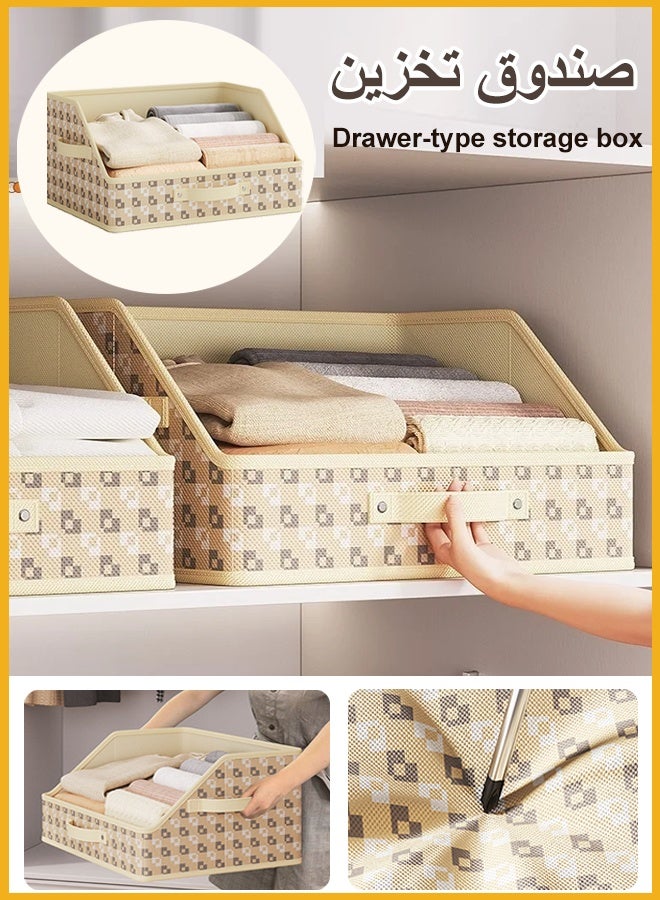 Storage Box, Large Capacity Wardrobe Clothes Organizer,Foldable Fabric Storage Box with Handles ,Multifunctional Underwear Socks Storage Box,Dustproof Drawer Organizers Box, Wardrobe Clothes Organizers Bins,Stackable Organizing Bins for Clothes, Jeans,Toys, Books, and Linens ,Perfect for Closets and Shelves - Image 1