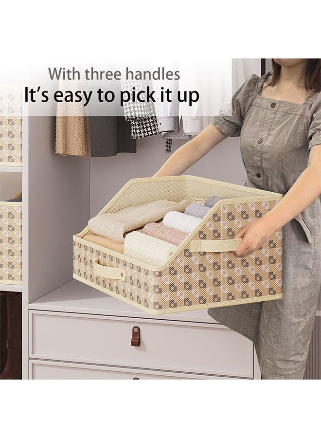 Storage Box, Large Capacity Wardrobe Clothes Organizer,Foldable Fabric Storage Box with Handles ,Multifunctional Underwear Socks Storage Box,Dustproof Drawer Organizers Box, Wardrobe Clothes Organizers Bins,Stackable Organizing Bins for Clothes, Jeans,Toys, Books, and Linens ,Perfect for Closets and Shelves - Image 4
