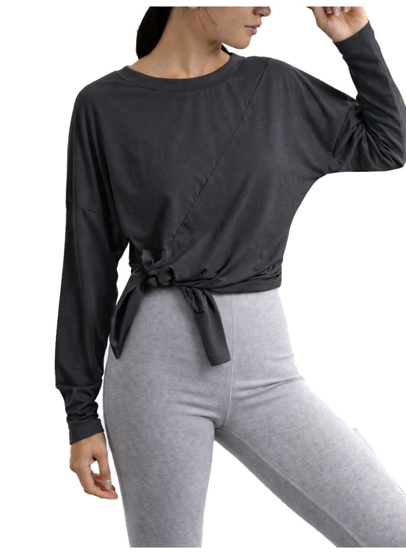 Nileton Sports Top - long sleeves side slit T-shirts - Long  Tee For Workout and Sportswear - Crew Neck Casual outdoor T-shirt for women - Image 1