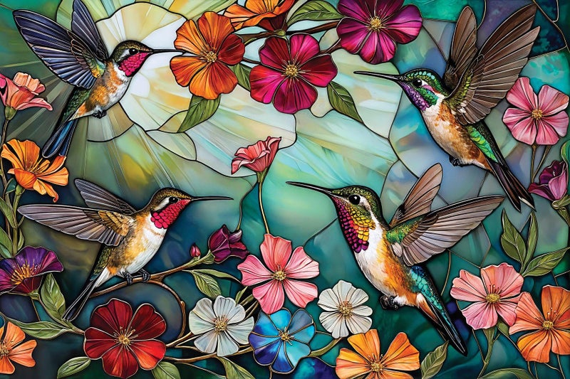 Springbok Hummingbird Hover 500 Piece Jigsaw Puzzle for Adults Hummingbirds and Flowers Unique Cut Pieces Made in USA - Image 3