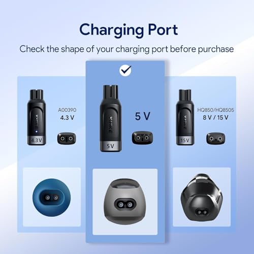 Yinke محول شاحن حلاقة Yinke 5V Type-C لجهاز Philips Norelco OneBlade QP2724 QP2834 QP4530 S5880/S5885 MG7910 MG9510 QP1924 QP1324، محول شاحن حلاقة USB-C بدون كابل شاحن (1 قطعة) - Image 2