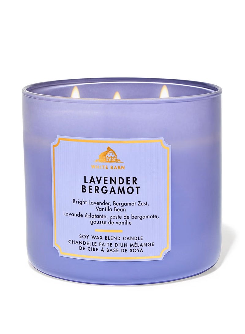 Bath & Body Works شمعة لافندر برغموت ذات 3 فتائل - Image 1