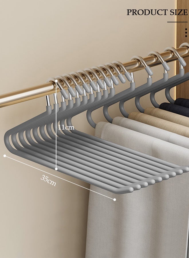 DUNISO 10 Packs Pants Hangers, Non-Slip Trouser Hangers, Closet Clothes Hangers, Open Ended Design Metal Pant Hangers for Pants, Slacks, Towels, Skirts - Image 2