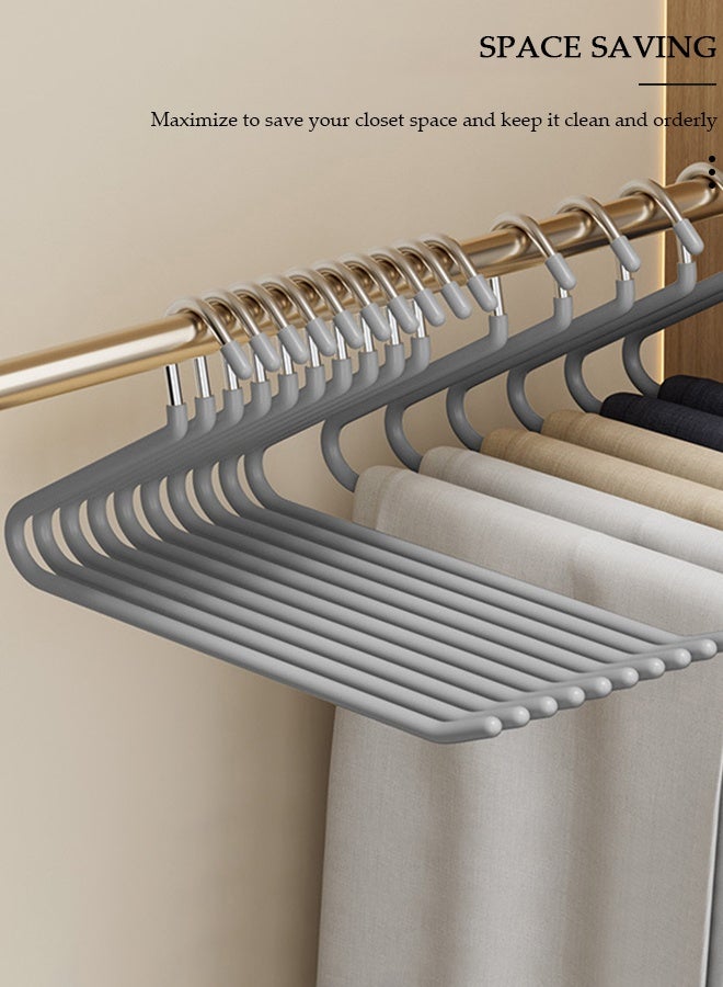 DUNISO 10 Packs Pants Hangers, Non-Slip Trouser Hangers, Closet Clothes Hangers, Open Ended Design Metal Pant Hangers for Pants, Slacks, Towels, Skirts - Image 3