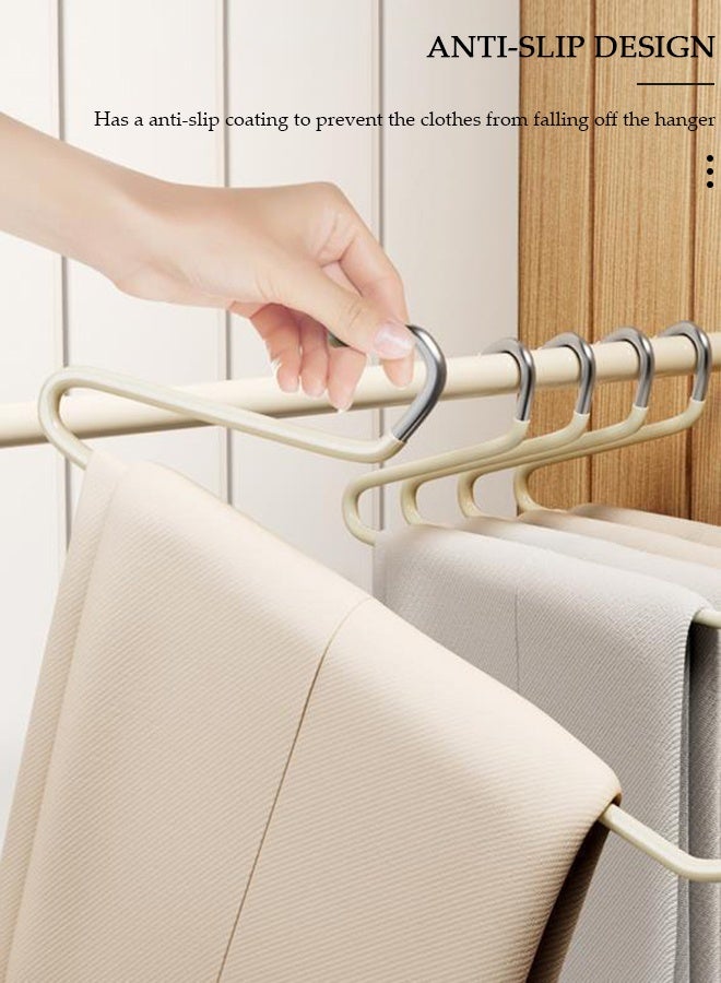 DUNISO 10 Packs Pants Hangers, Non-Slip Trouser Hangers, Closet Clothes Hangers, Open Ended Design Metal Pant Hangers for Pants, Slacks, Towels, Skirts - Image 4