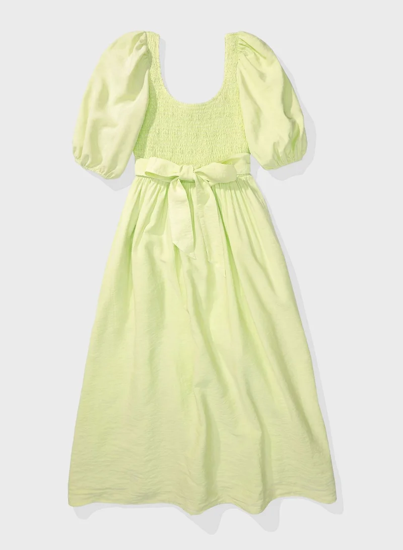 American Eagle Smocked Bodice Midi Dress