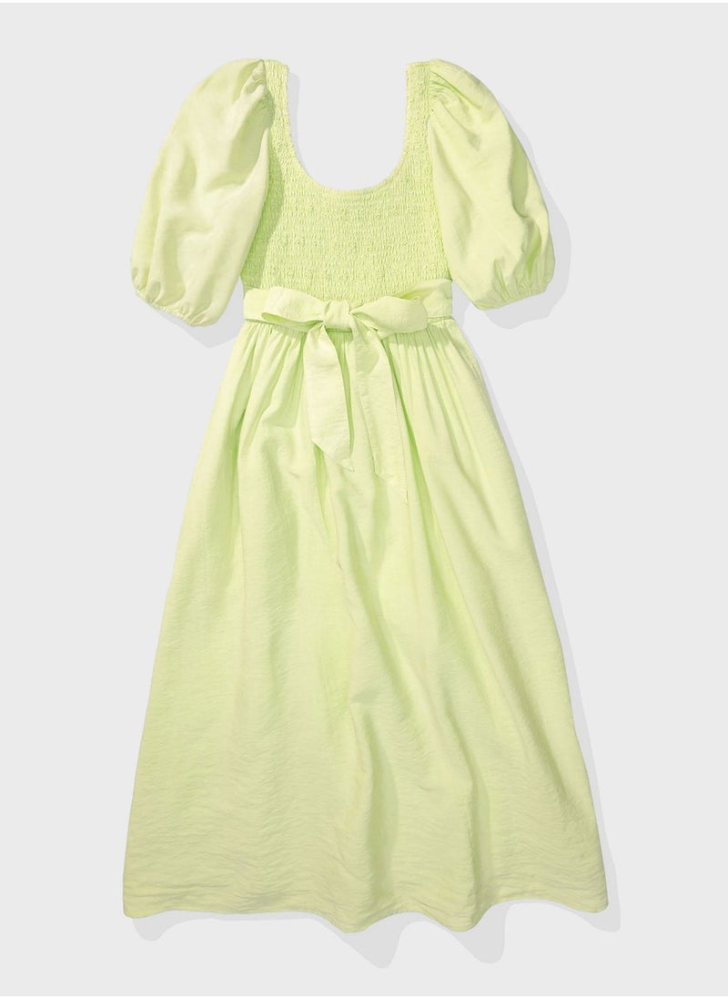 American Eagle - Puff Sleeve Belted Dress - Image 1