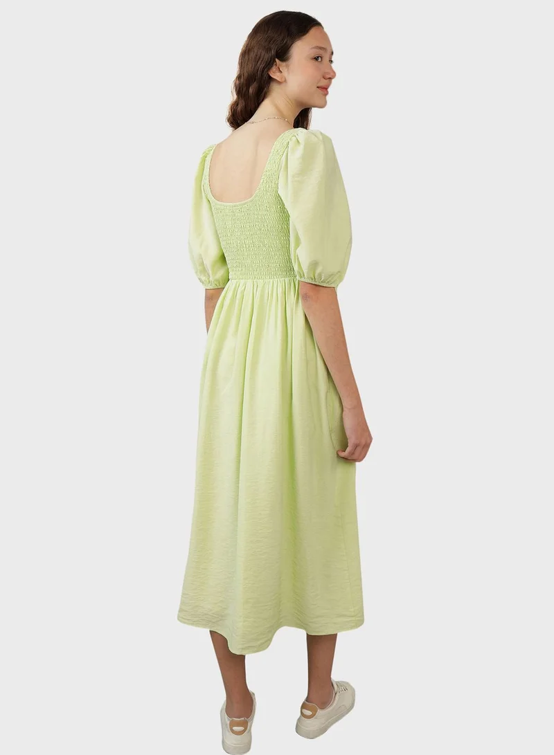 American Eagle Smocked Bodice Midi Dress