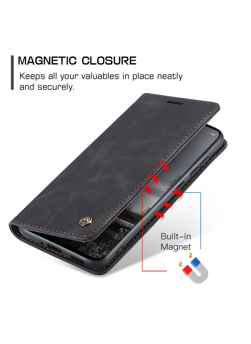 CaseMe Phone Case Luxury PU Leather Design 013 Flip Cover Card Slot Holder Cover For Oppo Reno 13 5G (Black )  - Image 3