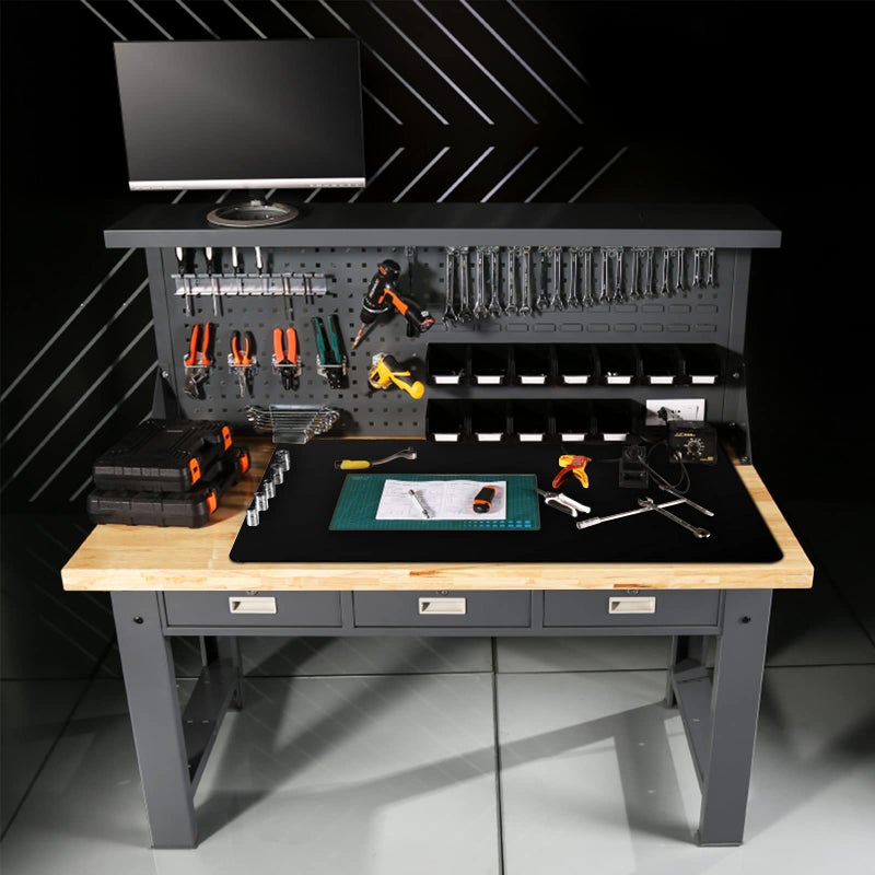 Ewen 25.6X17.7 Inch Large Silicone Kitchen Counter Mat  2Mm Thick Heat Resistant Countertop Protector  Silicone Mat Under Air Fryer  Toaster Oven  Microwave  Coffee Maker  Cutting Board  Drill  Black - Image 5