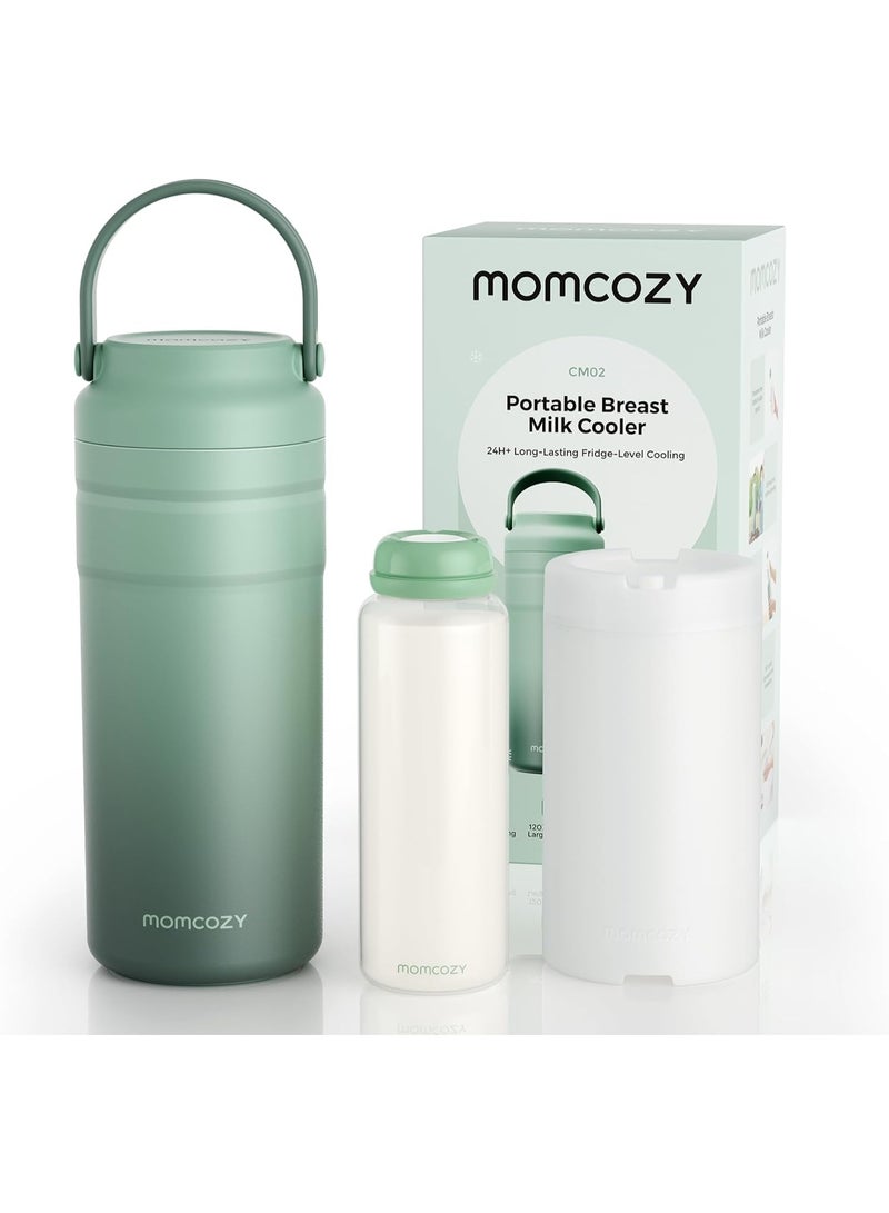 Momcozy Portable Breast Milk Cooler for Travel, 24H Ice-Free Cooling Breastmilk Storage Bottles Container, 12oz Leak Proof Outdoor Small Freezer - Image 1