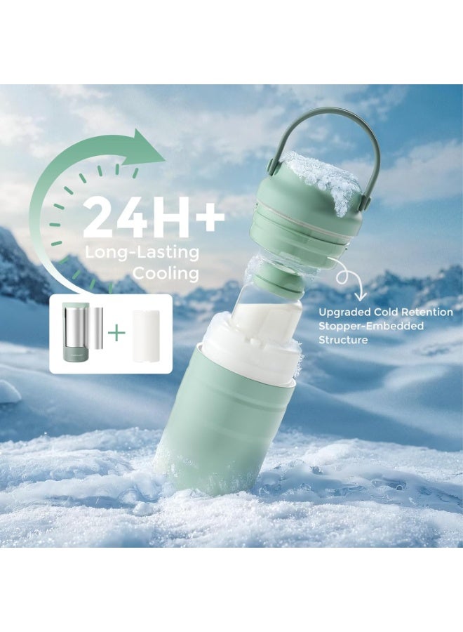 Momcozy Portable Breast Milk Cooler for Travel, 24H Ice-Free Cooling Breastmilk Storage Bottles Container, 12oz Leak Proof Outdoor Small Freezer - Image 4