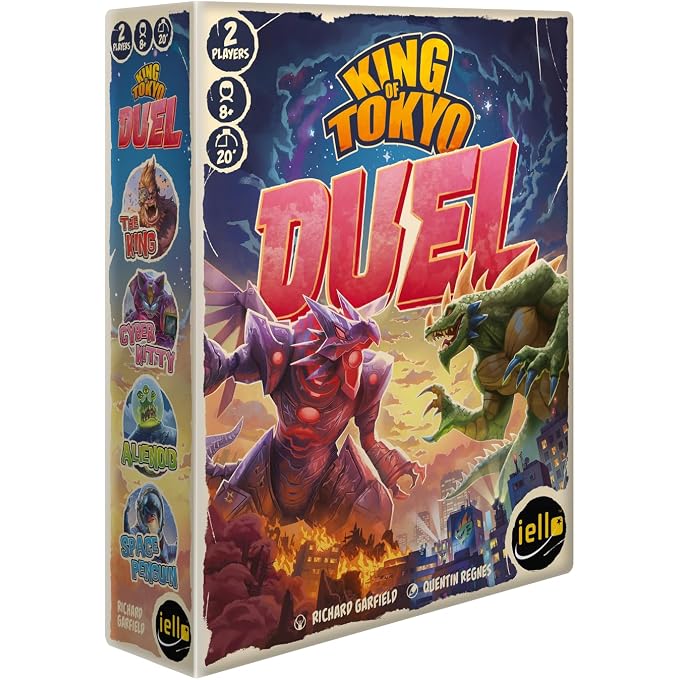 iello : King of Tokyo: Duel - Two-Player Board Game, Fun & Tactical Giant Monster Clash Dice Game, Classic Strategy, Family Ages 8+, 2 Players, 20 Min - Image 1