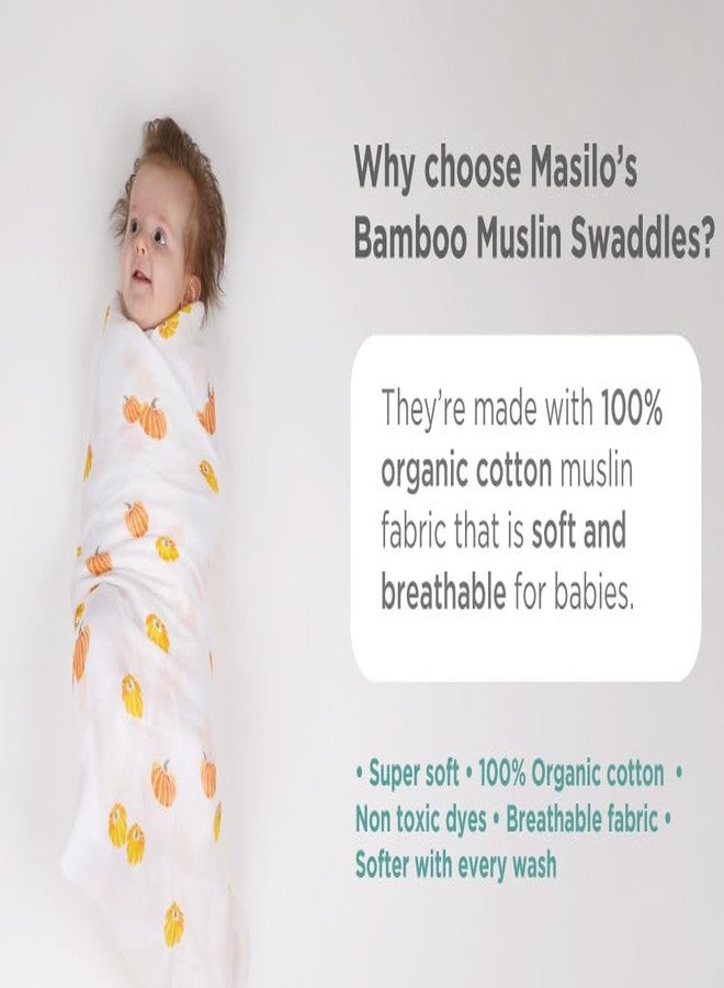 Masilo 100% Bamboo Muslin Burping Cloth Set for Newborn Baby-Absorbent & Soft Bibs for Babies / (1 x Burp Cloth & Swaddle) - Our Little Pumpkin - Image 4