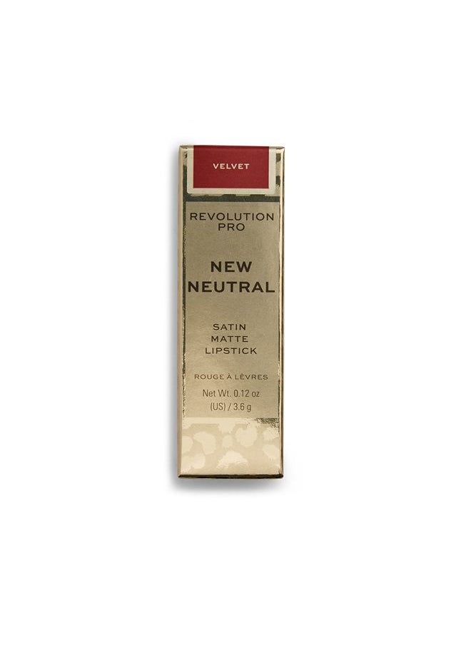 Makeup Revolution - Revolution Pro New Neutrals Blushed Satin Matte Lipstick, Intensely Pigmented & Long-Lasting Lip Makeup, Vegan & Cruelty-Free, Velvet, 3.2g - Image 1