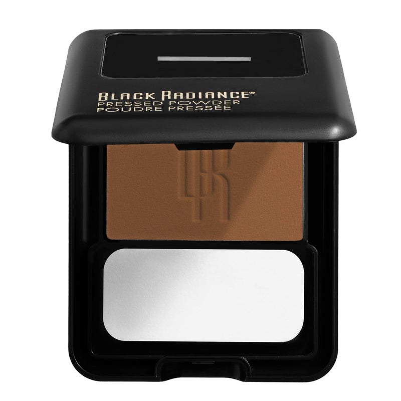 Black Radiance Pressed Powder, Pigment-Rich Matte Finish for Medium Skin Tones, Oil-Absorbing Compact with Mirror & Sponge - Bronze Glow - Image 2