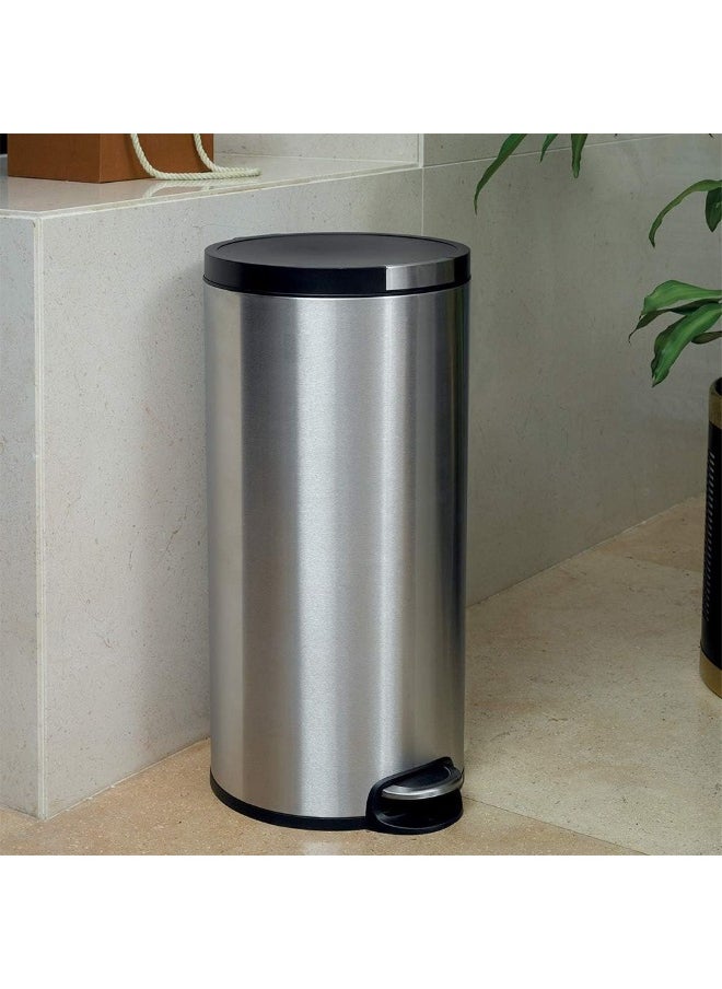 DANUBE HOME EKO 30L Artistic Step Bin – Stainless Steel Pedal Trash Can with Soft Close Lid for Kitchen, Office, Bathroom – Sleek Hygienic Waste Bin Modern Design  - Image 1