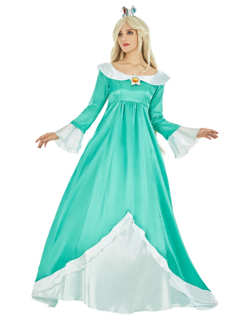 miccostumes Womens Anime Costume Princess Cosplay Kawaii Dress and Crown with Crinoline (L, GREEN) - Image 1
