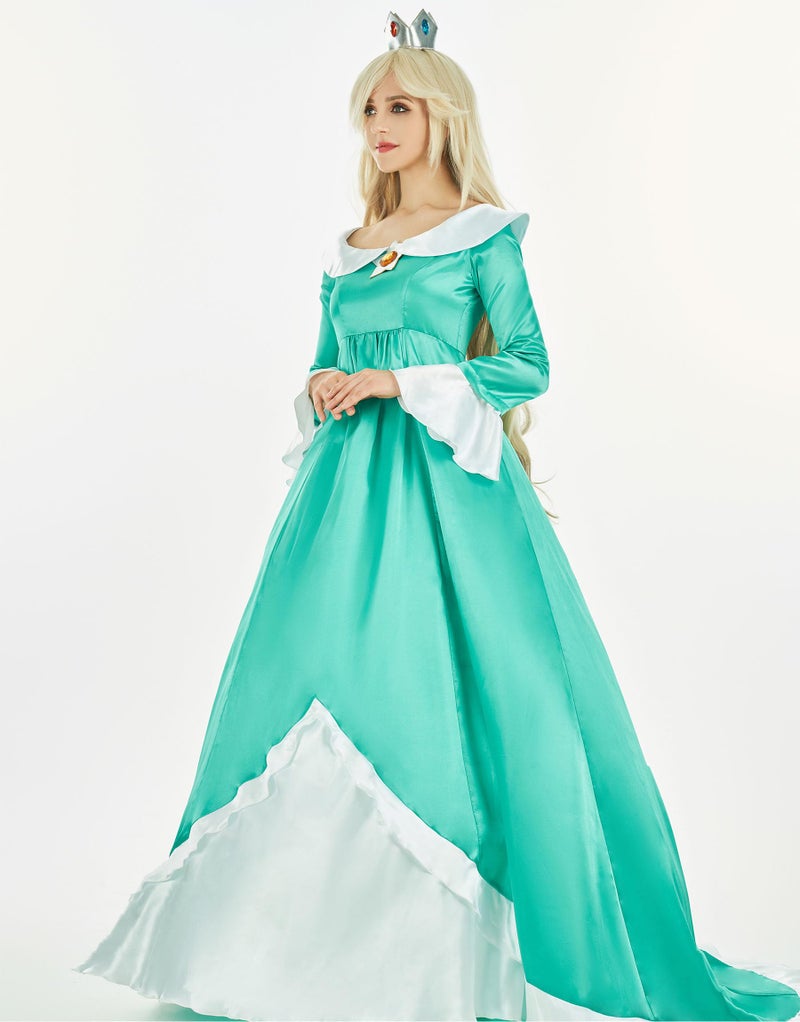 miccostumes Womens Anime Costume Princess Cosplay Kawaii Dress and Crown with Crinoline (L, GREEN) - Image 3