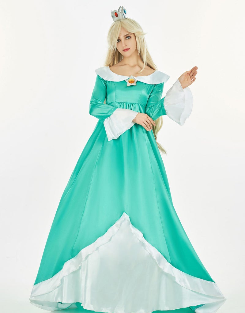 miccostumes Womens Anime Costume Princess Cosplay Kawaii Dress and Crown with Crinoline (L, GREEN) - Image 2
