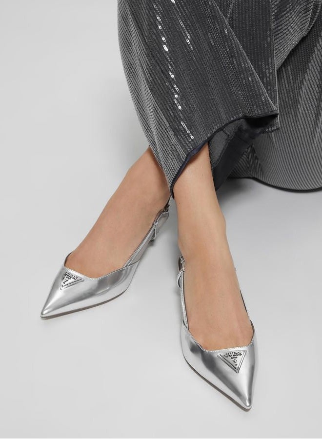 GUESS Women's Jesson Pump, Silver 040, 38 EU - Image 2