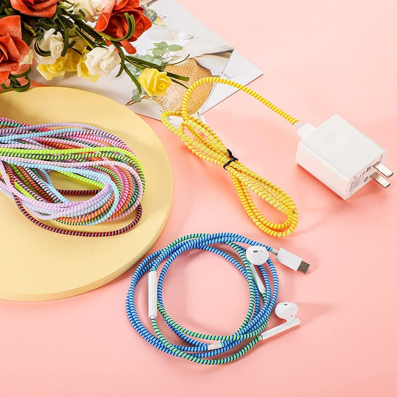 Redclip Cable Protectors Metallic Finish Spiral (2 Pcs) Wire Repair/Pet Cord Protectors/Headphone Saver, Cable Wrap/Cover for Mac Charging Cable, USB Tube, Earphone (Purple) - Image 5