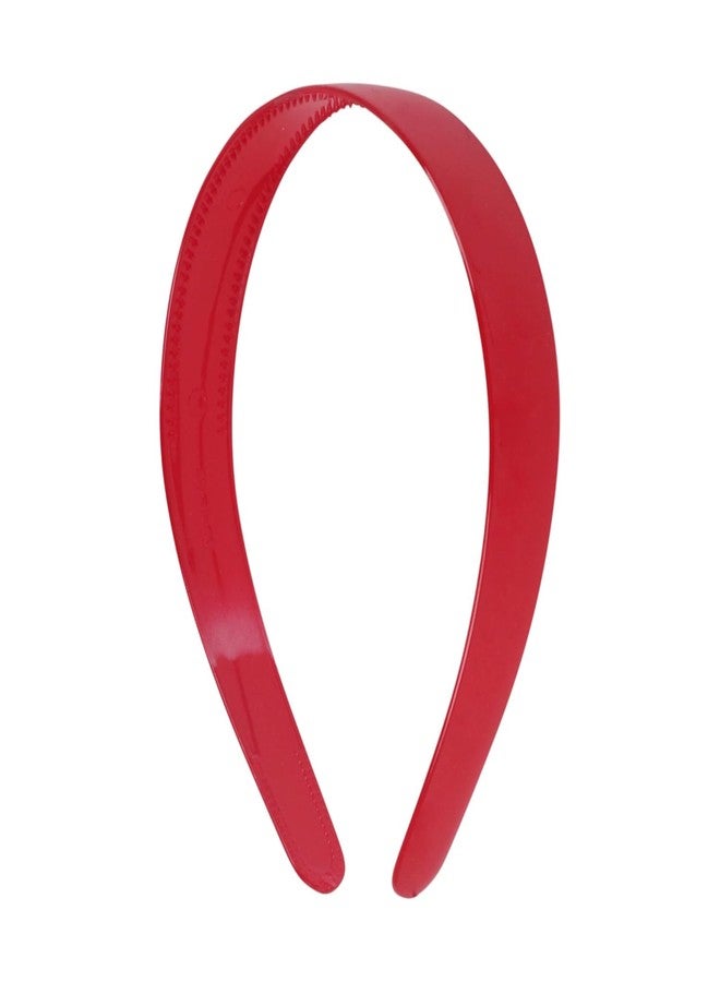 HAPPYMATES Headbands for Women 1 Inch Fancy Hair bands Plastic Hard Headband with Teeth Headband for Women and Girls Fashion Plastic Hard Head Band Solid Colors (Glossy Red, 2pc) - Image 2