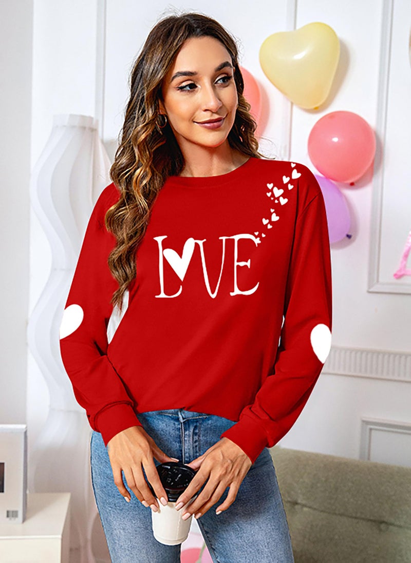 CAZYCHILD Valentines Day Shirt for Women: Love Heart Graphic Long Sleeve Valentine Pullover Tops Casual Valentines Gifts - Image 2