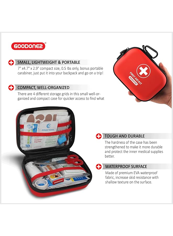 GOODONE2 200 Pcs First Aid Kit Clean Treat Protect Minor Cuts Scrapes. Home Office Car School Business Travel Emergency Kit Survival Hunting Outdoor Camping & Sports (200 Pcs) Red - Image 4