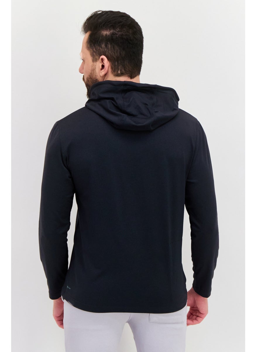 Hurley Men Sportswear Fit Long Sleeves Outdoor Hoodies, Black  - Image 3