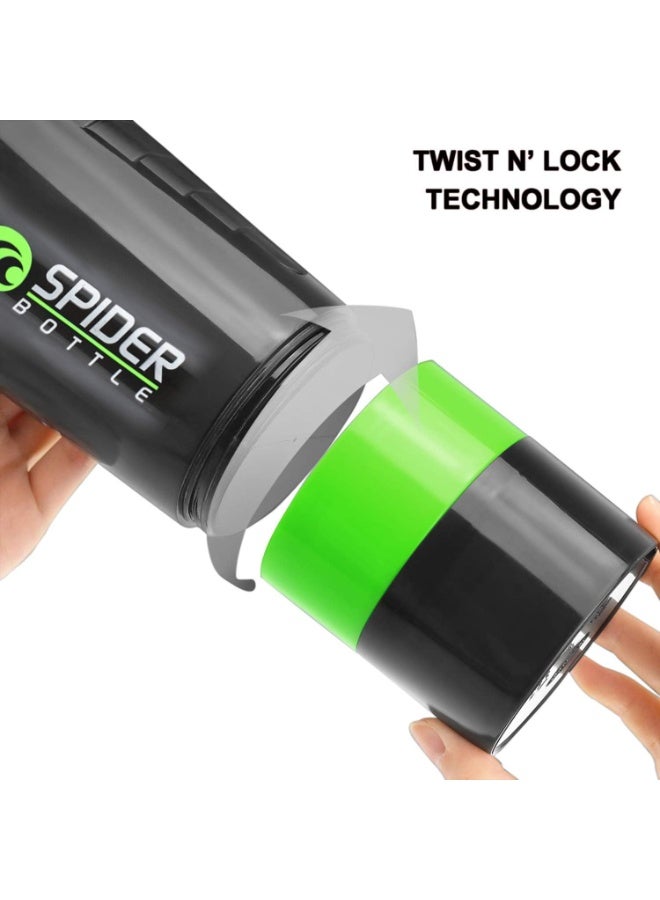 سبايدر بوتل زجاجة رج البروتين خضراء 500 مل - Image 3