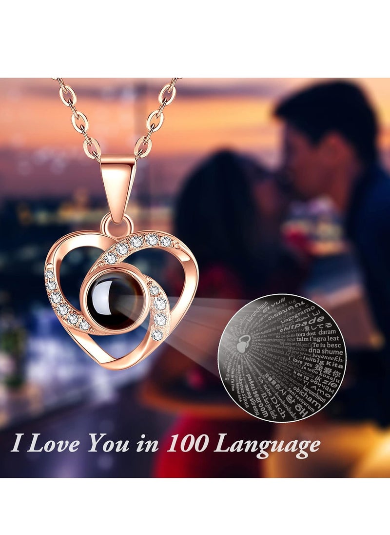 Adando - Adando Eternal Rose with Gift Box Cute Eternal Red Rose Set with I Love You Necklace Handmade Preserved Rose Jewelry Box for Mom/Wife/Girlfriend A Romantic Gift for Her - Image 1