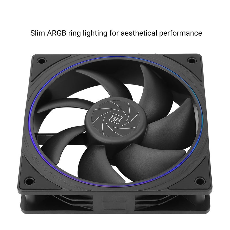 Thermalright TL-S12 CPU Fan Case Cooler PWM Fan, fine Aperture Light Effect,4pin PWM Connector Computer Fan with ARGB Aperture, 1500RPM Speed PC Cooling Fan(120mm, 3 Fans) - Image 5