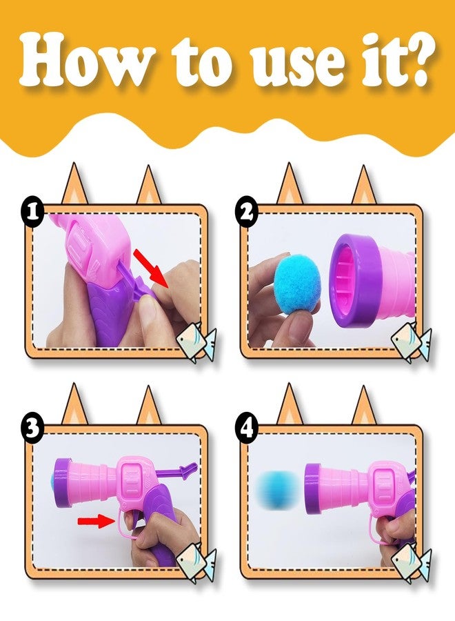 Andiker Cat Toy Balls Set, 30pcs Plush Cat Pom Pom Balls&a Plastic Launcher Set for Kitten Catch&Fetch Interactive Cat Toy with Colorful&Soft Cat Balls for Indoor Cats to Keep Fit (Pink 30pcs) - Image 4